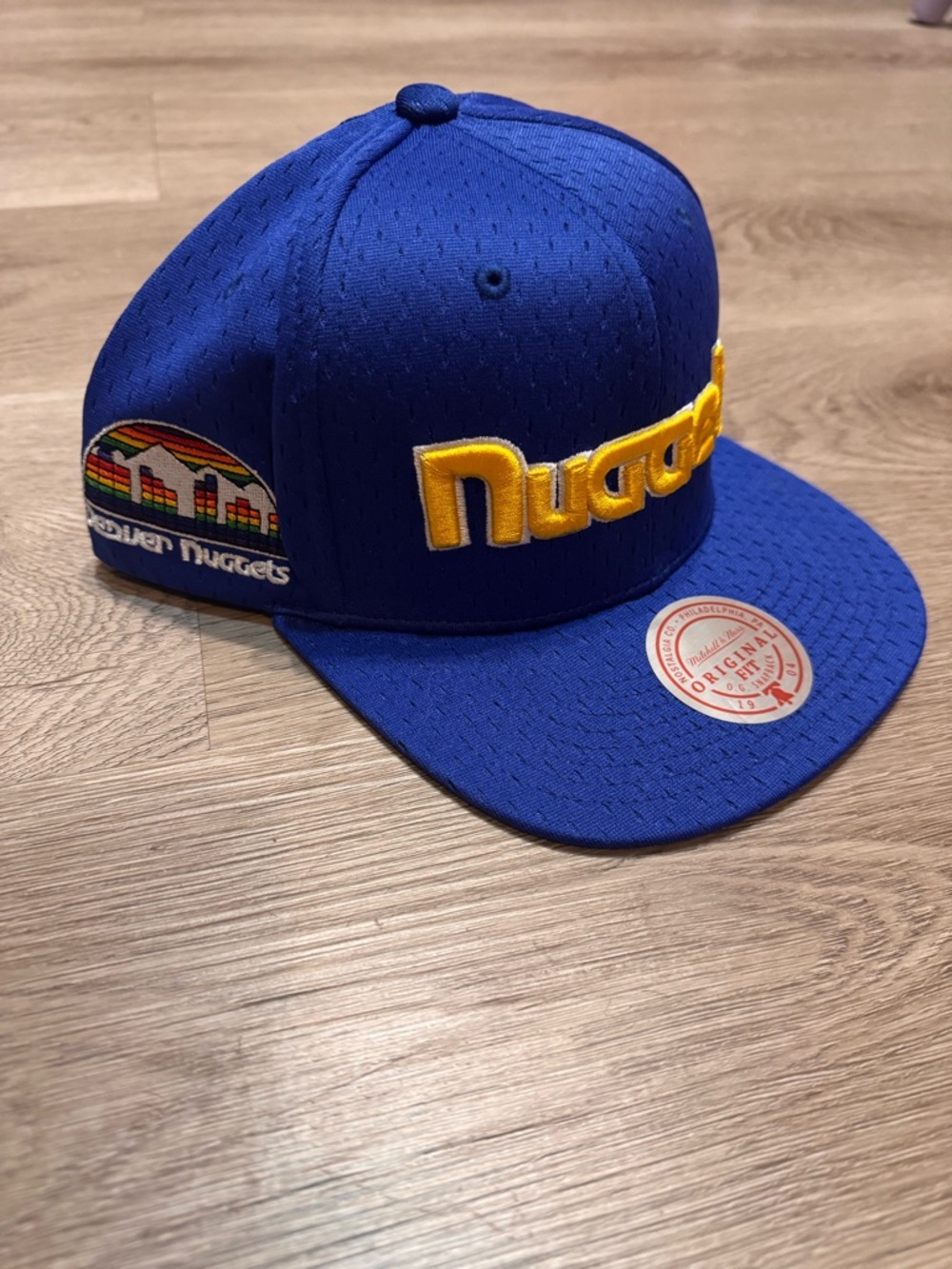 SOLD Mitchell & Ness Blue Denver Nuggets Hardwood Classics Meshed Up Snapback